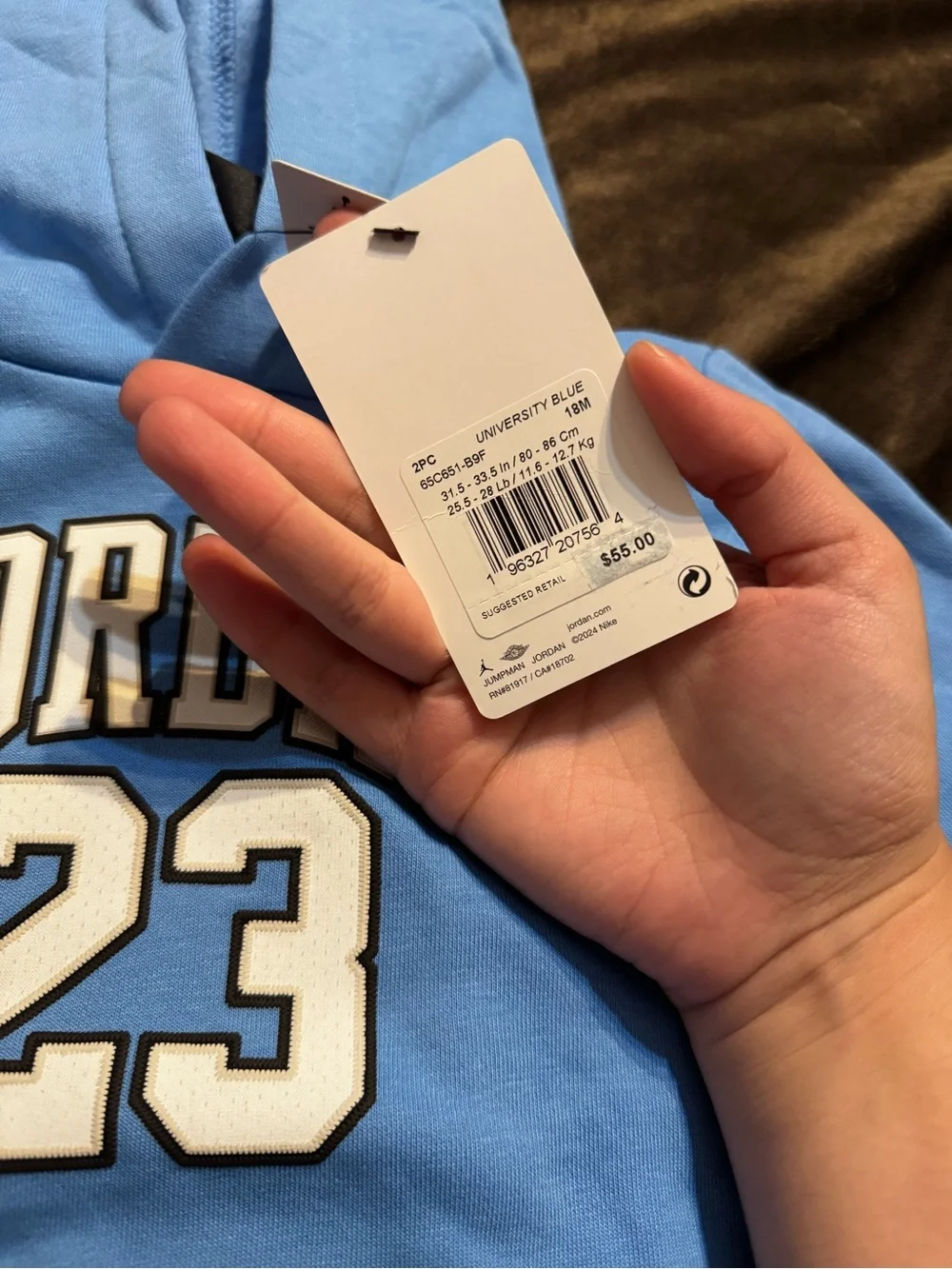 Jordan Light Blue '23 Hoodie & Jogger Set for Kids